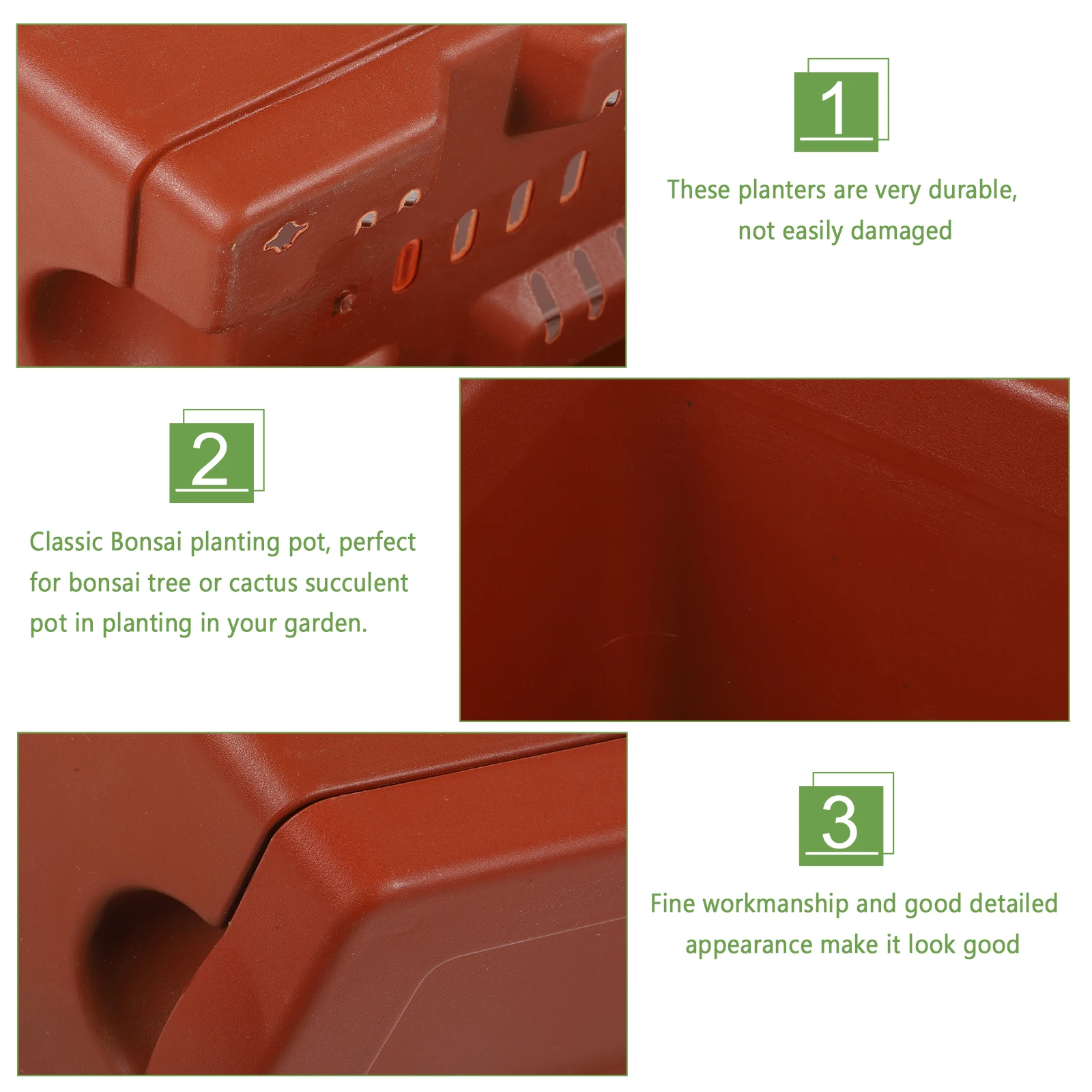 4pcs Plastic Flower Pots Large Bonsai Planters Rectangular Window Box Outdoor Plant Container Reusable For Garden Cactus 
4pcs Plastic Flower Pots Large Bonsai Planters Rectangular Window Box Outdoor Plant Container Reusable For Garden Cactus