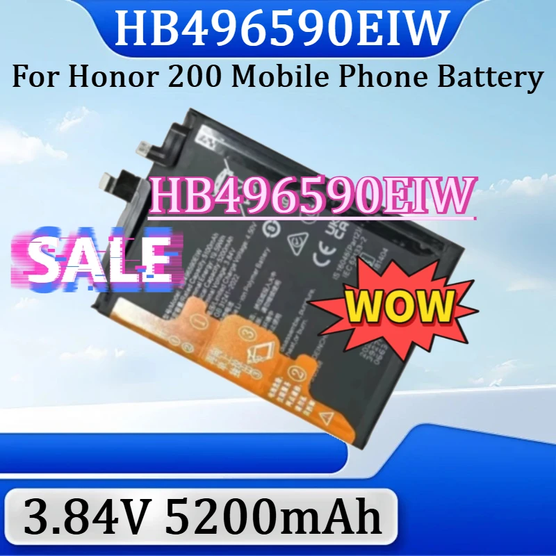 For Honor 200 Directly Enter The System-No Decryption Required New HB496590EIW 3.84V 5200mAh High Quality Battery
For Honor 200 Directly Enter The System-No Decryption Required New HB496590EIW 3.84V 5200mAh High Quality Battery