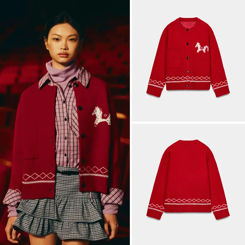 Spring New Arrival Women's Knitted Floral Embroidery Jacket Stylish Red Fashionable Commute Style Standard Fit Long Sleeve
Spring New Arrival Women's Knitted Floral Embroidery Jacket Stylish Red Fashionable Commute Style Standard Fit Long Sleeve