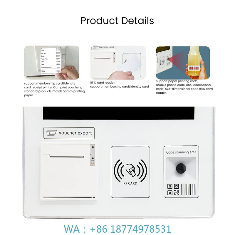 Принтер pt, кард-ридер, киоск для заказа с сенсорным экраном, шведский стол Макдональды, киоск для самозаказ, 21,5-дюймовый плоский экран, Android Win7-10 Recei
Принтер pt, кард-ридер, киоск для заказа с сенсорным экраном, шведский стол Макдональды, киоск для самозаказ, 21,5-дюймовый плоский экран, Android Win7-10 Recei