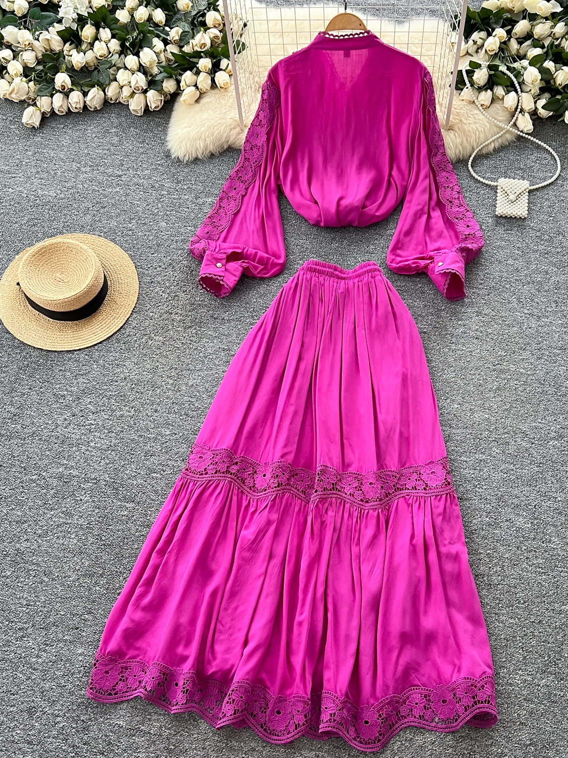 Фонарь с высокой талией Sve irt и f Юбка, комплект из двух предметов с воротником-стойкой, кружевная посадка для осенней моды, повседневная одежда...
Фонарь с высокой талией Sve irt и f Юбка, комплект из двух предметов с воротником-стойкой, кружевная посадка для осенней моды, повседневная одежда...