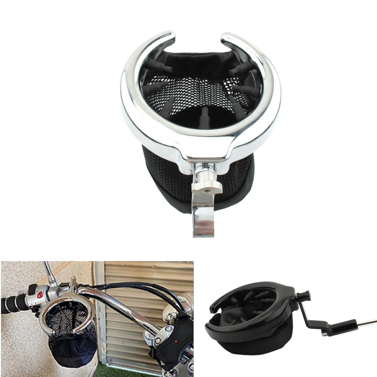Motorcycle Accessories Handlebar Cup Holder Drink W/ Mesh Basket Mount Universal For Honda Goldwing GL1800 2001-2015
Motorcycle Accessories Handlebar Cup Holder Drink W/ Mesh Basket Mount Universal For Honda Goldwing GL1800 2001-2015