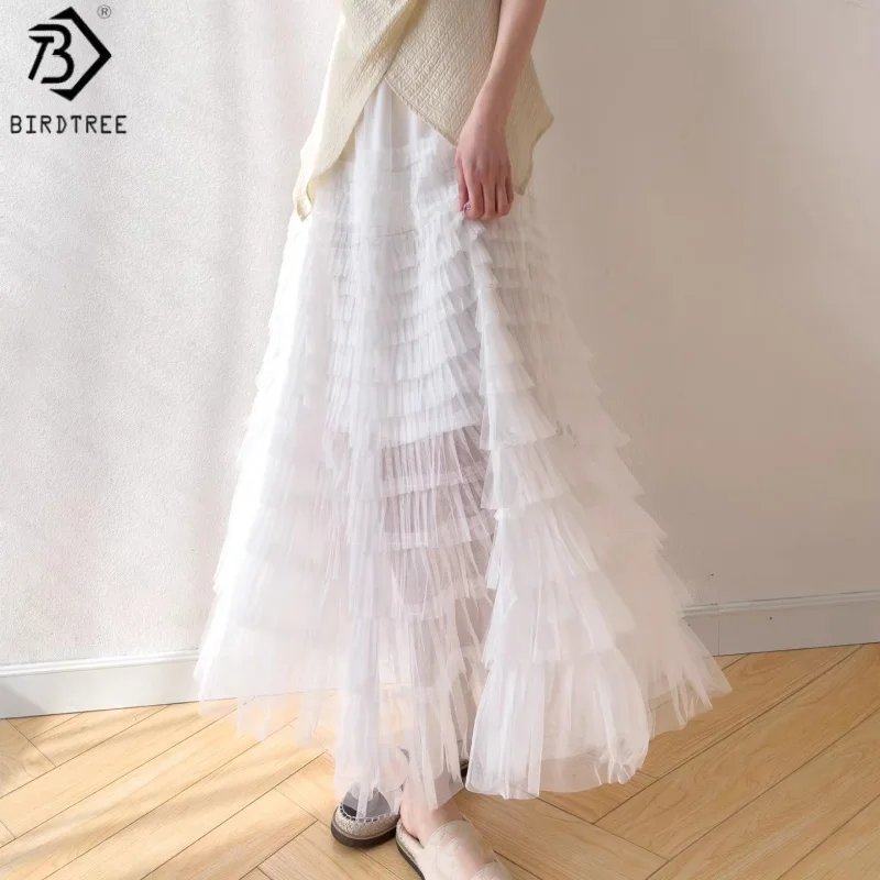 Birdtree, Lining 100% Real Silk Puff Skirt, Women's Double Layer Loose Elegant Skirts, Elastic Waist, 2026 Spring New D64129JF
Birdtree, Lining 100% Real Silk Puff Skirt, Women's Double Layer Loose Elegant Skirts, Elastic Waist, 2026 Spring New D64129JF