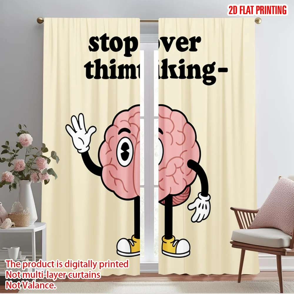 2pcs 2D flat printing Curtain Stop Overthinking Brain 100% Polyester Fabric Without Electricity All Season Party & Holiday Decor
2pcs 2D flat printing Curtain Stop Overthinking Brain 100% Polyester Fabric Without Electricity All Season Party & Holiday Decor