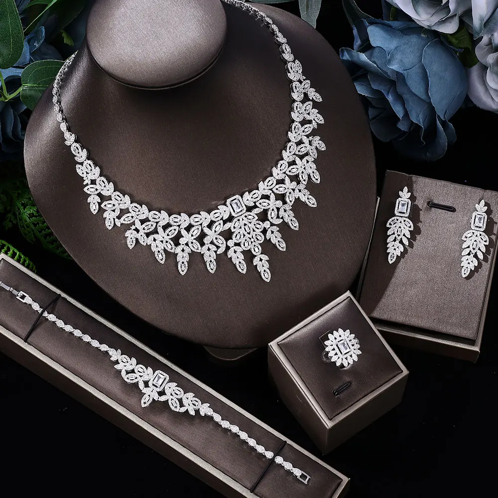 2024 New 4pcs Bridal Zircon Full Jewelry Set Women's Party, Deluxe Dubai Nigerian CZ Crystal Wedding Necklace Set
2024 New 4pcs Bridal Zircon Full Jewelry Set Women's Party, Deluxe Dubai Nigerian CZ Crystal Wedding Necklace Set