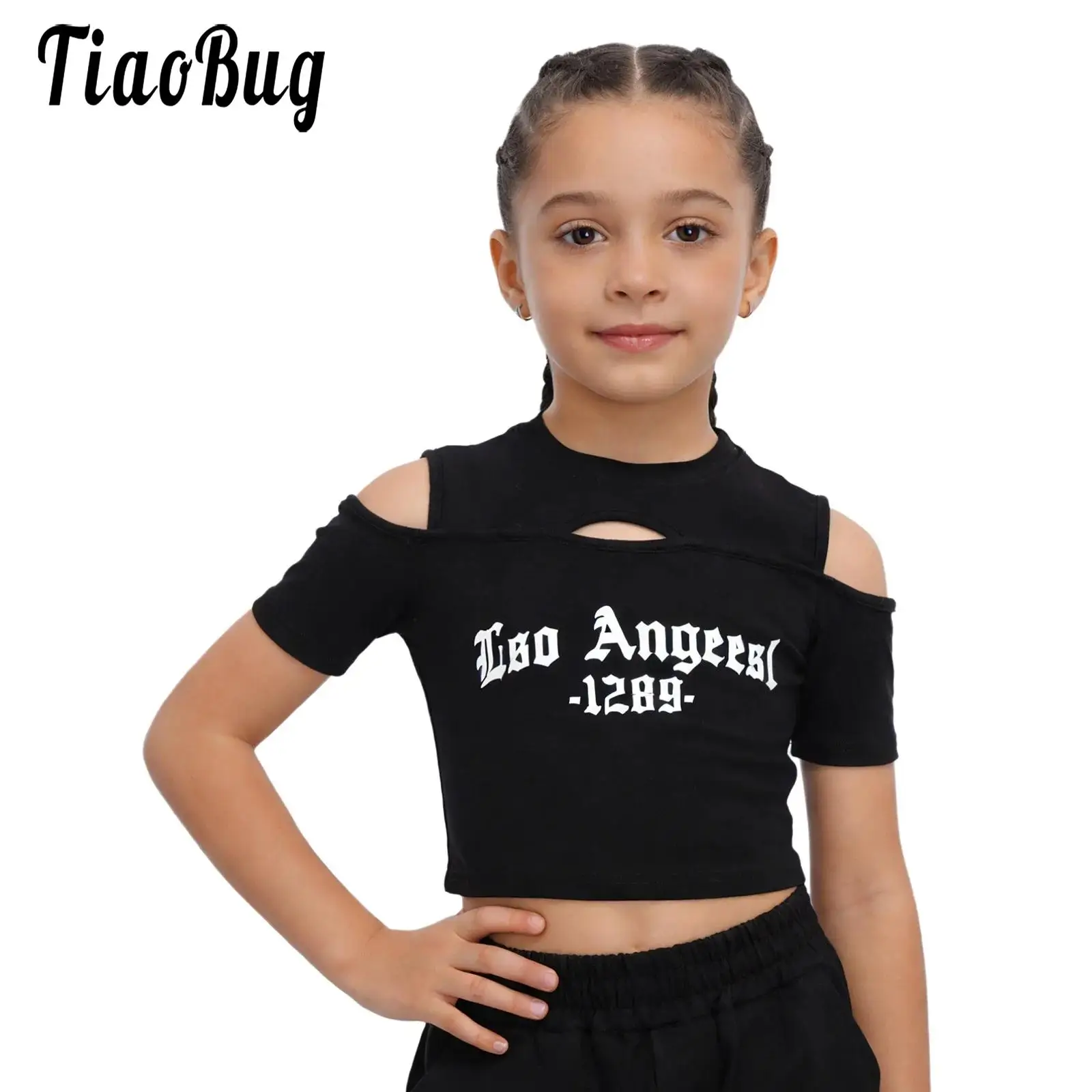 Kids Girls Letter Print Cropped Top Shirt Cold Shoulder Short Sleeve Round Neck T-shirt for Skateboarding Hip Hop Jazz Dancewear
Kids Girls Letter Print Cropped Top Shirt Cold Shoulder Short Sleeve Round Neck T-shirt for Skateboarding Hip Hop Jazz Dancewear