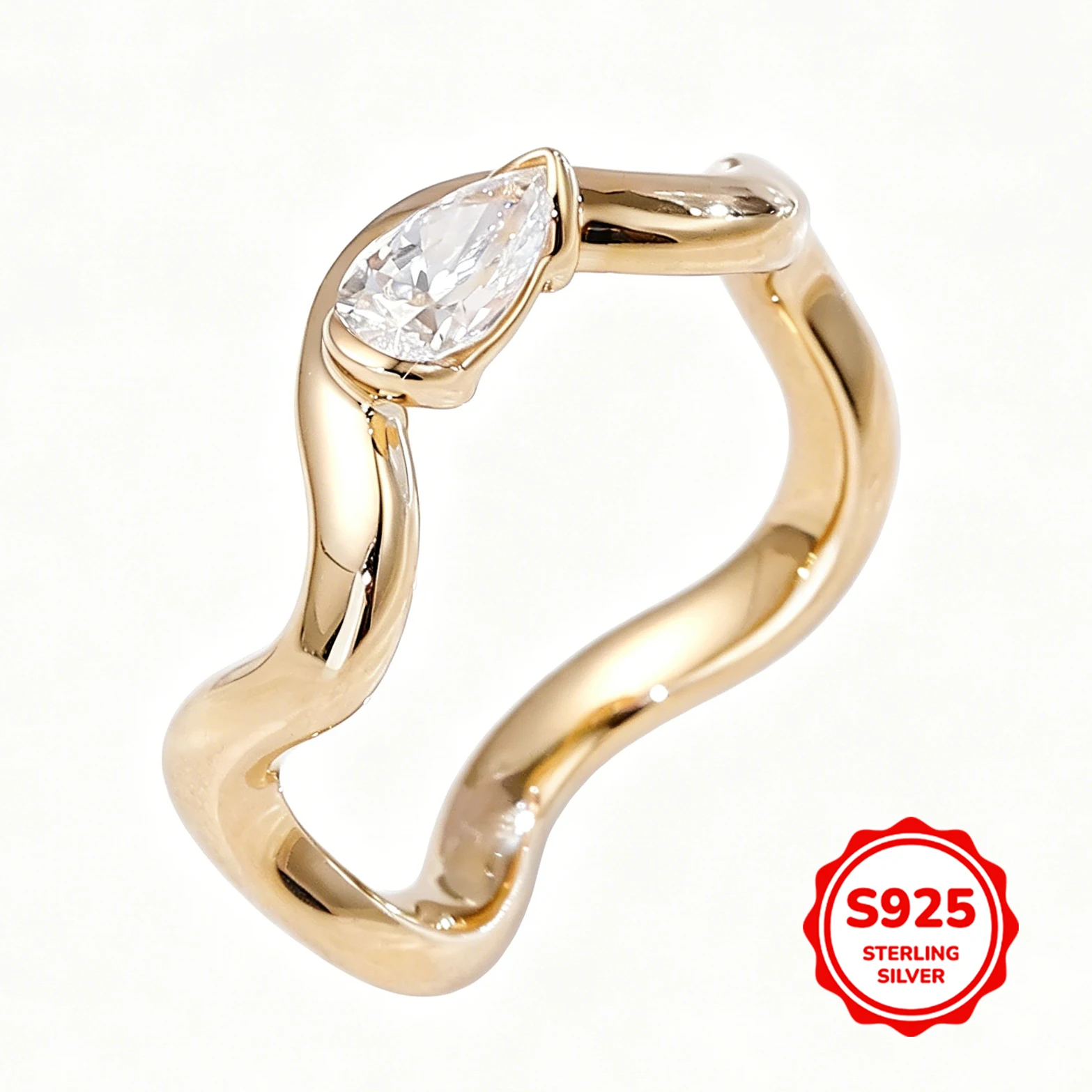 Exquisite Wavy Tail Ring 14K Rose Gold White Zircon Engagement Ring For Women Girls Personalized Christmas Gifts
Exquisite Wavy Tail Ring 14K Rose Gold White Zircon Engagement Ring For Women Girls Personalized Christmas Gifts