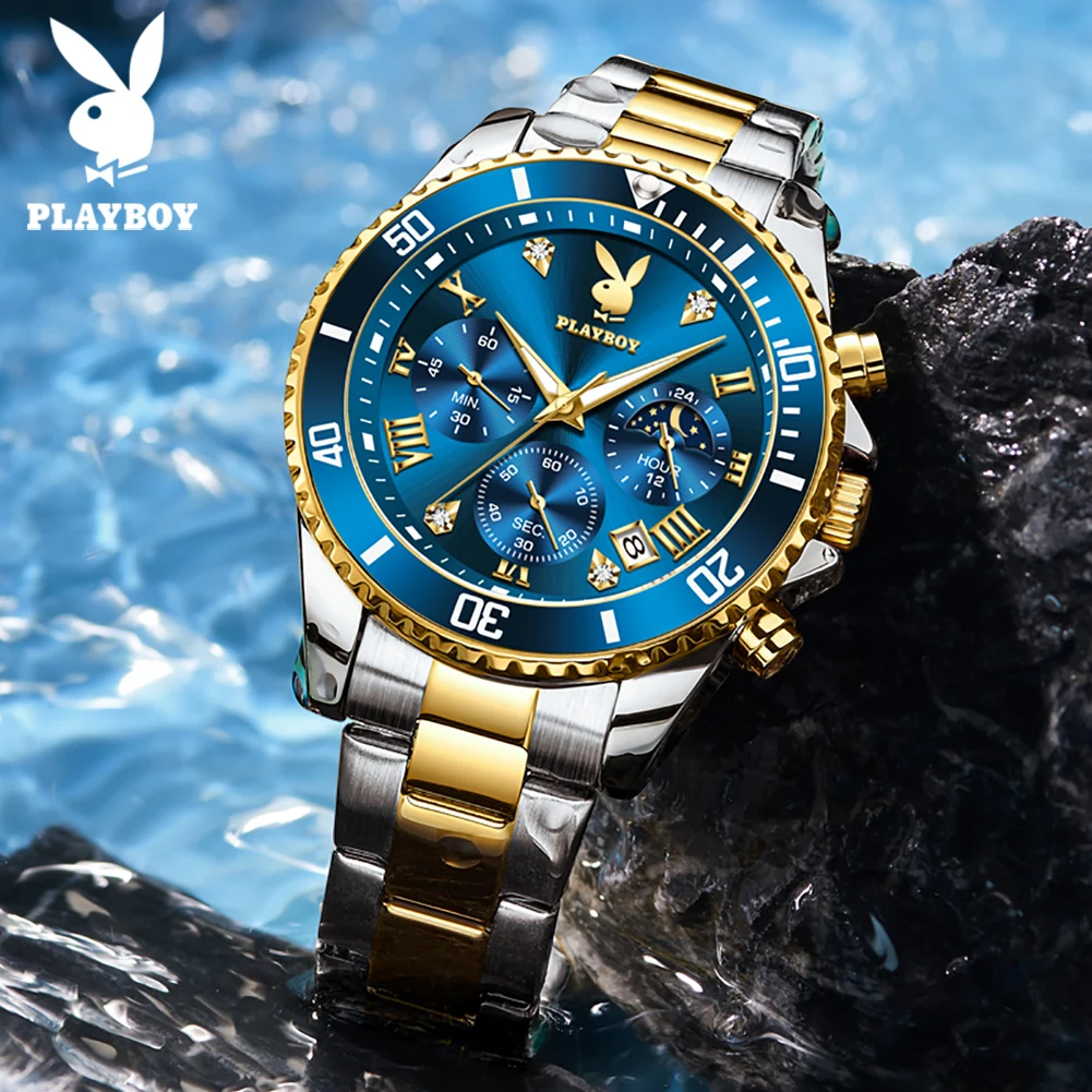 PLAYBOY 3506 Top Brand Men's Watches Moon phase Waterproof Men Hand Clock Waterproof Luminous Watches
PLAYBOY 3506 Top Brand Men's Watches Moon phase Waterproof Men Hand Clock Waterproof Luminous Watches