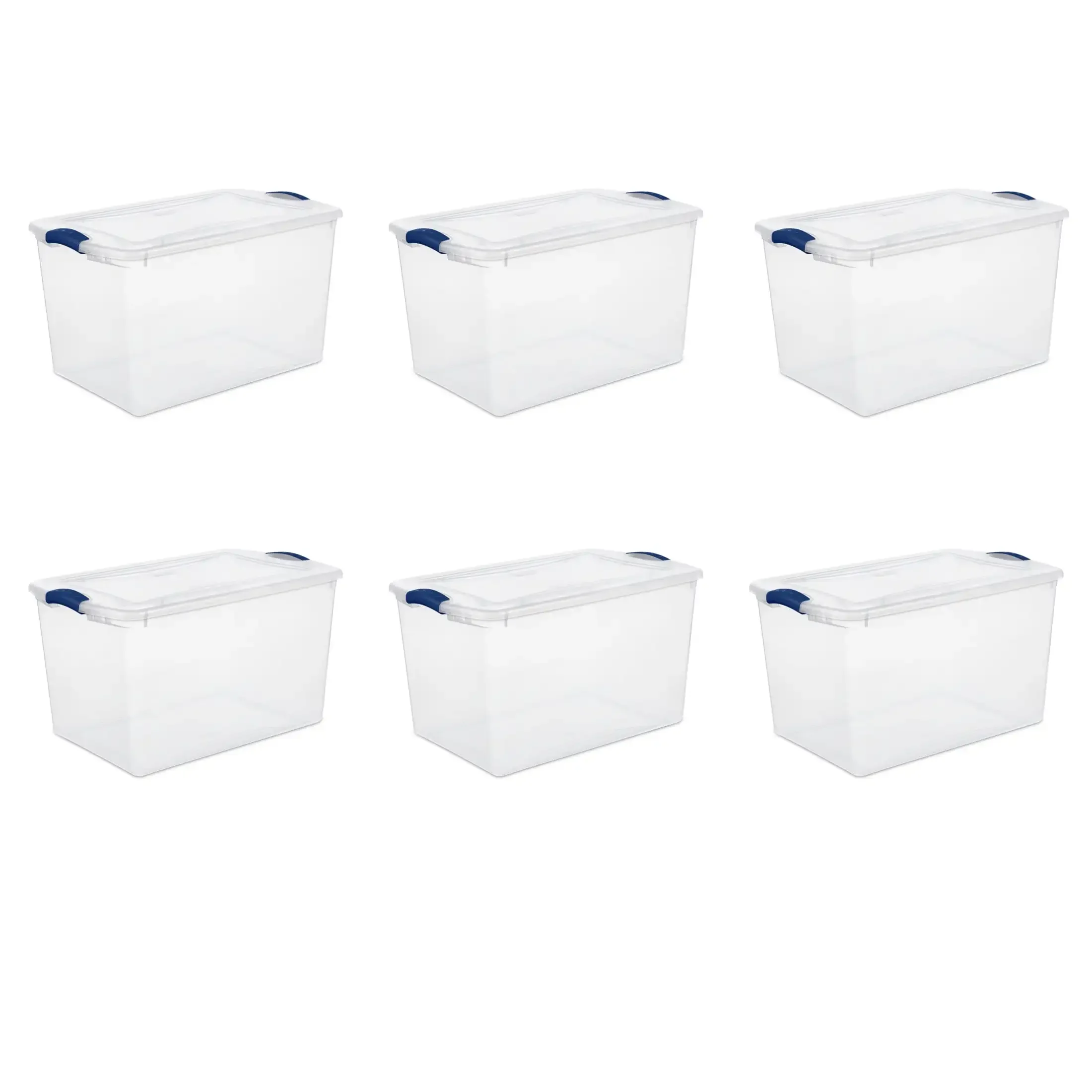 Large Storage Bin, 66 Quart Clear Plastic Storage Container with Latch Lid, Blue, Pack of 6
Large Storage Bin, 66 Quart Clear Plastic Storage Container with Latch Lid, Blue, Pack of 6