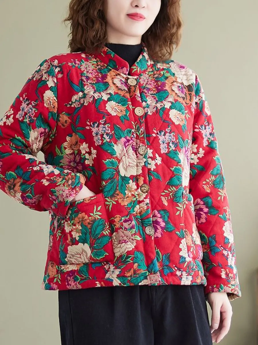Winter Women's Cotton Linen Ethnic Print Fleece Lined Thickened Loose Warm Coat Short Outerwear Standard Style Printed
Winter Women's Cotton Linen Ethnic Print Fleece Lined Thickened Loose Warm Coat Short Outerwear Standard Style Printed