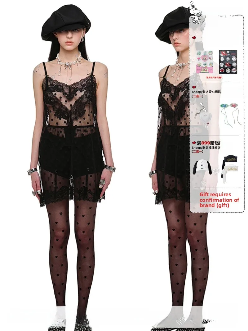 1JINN STUDIO Polka Dot Lace See through Strap Dress Women Pure Desire Spicy Loose Outer Tower Dress Commute High Waist Summer
1JINN STUDIO Polka Dot Lace See through Strap Dress Women Pure Desire Spicy Loose Outer Tower Dress Commute High Waist Summer