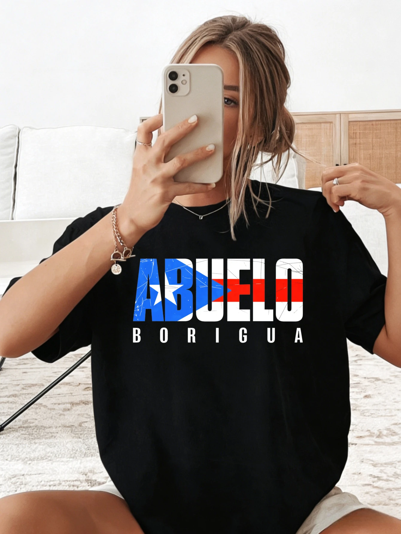 Womens ABUELO BORIQUA Graphic Printed Cotton Casual Summer Short Sleeve T Shirt Gift for Her
Womens ABUELO BORIQUA Graphic Printed Cotton Casual Summer Short Sleeve T Shirt Gift for Her