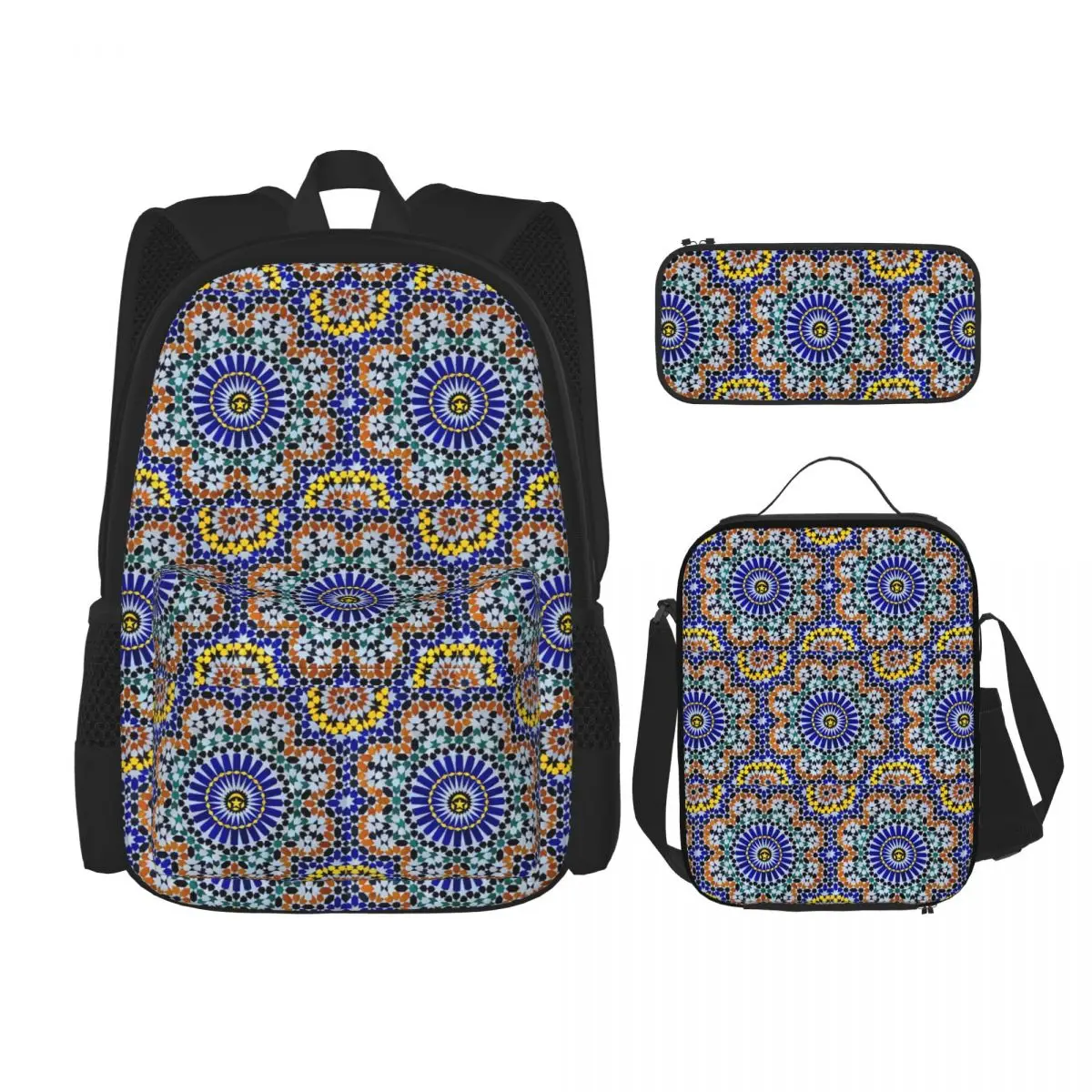 Arabic Tiles Moroccan Mosaic Backpacks Kids Bookbag School Bags Rucksack Lunch Bag Pen Bag Three-Piece Set
Arabic Tiles Moroccan Mosaic Backpacks Kids Bookbag School Bags Rucksack Lunch Bag Pen Bag Three-Piece Set