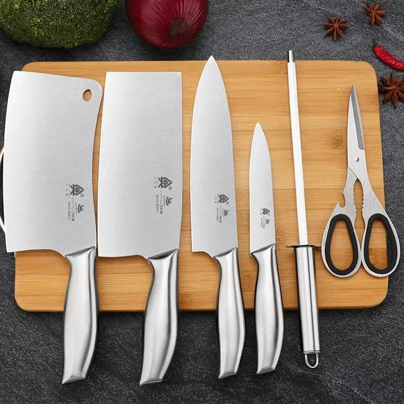 Professional All Steel Kitchen Knife Set with Spatula & Spoon - Complete Chef Cooking Tools for Home Use
Professional All Steel Kitchen Knife Set with Spatula & Spoon - Complete Chef Cooking Tools for Home Use