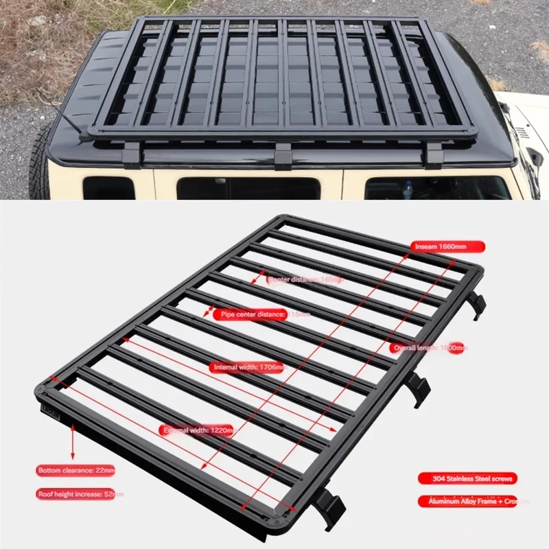 Lantsun JMN148 Roof Cargo Basket Jimny JB74 2019+ 5-Door Only, Aluminum & Steel Heavy Duty Roof Luggage Rack Offroad
Lantsun JMN148 Roof Cargo Basket Jimny JB74 2019+ 5-Door Only, Aluminum & Steel Heavy Duty Roof Luggage Rack Offroad