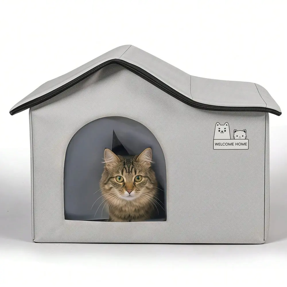 House With Cooling Mat, Foldable Outdoor Indoor Cat Ice House With 2 Side Ice Pocket, Grey, Small
House With Cooling Mat, Foldable Outdoor Indoor Cat Ice House With 2 Side Ice Pocket, Grey, Small
