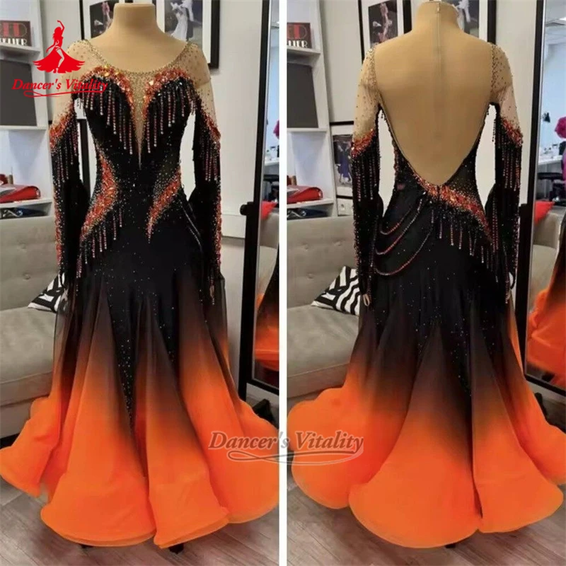 Adult&Teenagers Waltz Gradient Color Big Swing Dresses Customized Women Foxtrot Tango Ballroom Dance Clothing Dancer's Vitality
Adult&Teenagers Waltz Gradient Color Big Swing Dresses Customized Women Foxtrot Tango Ballroom Dance Clothing Dancer's Vitality