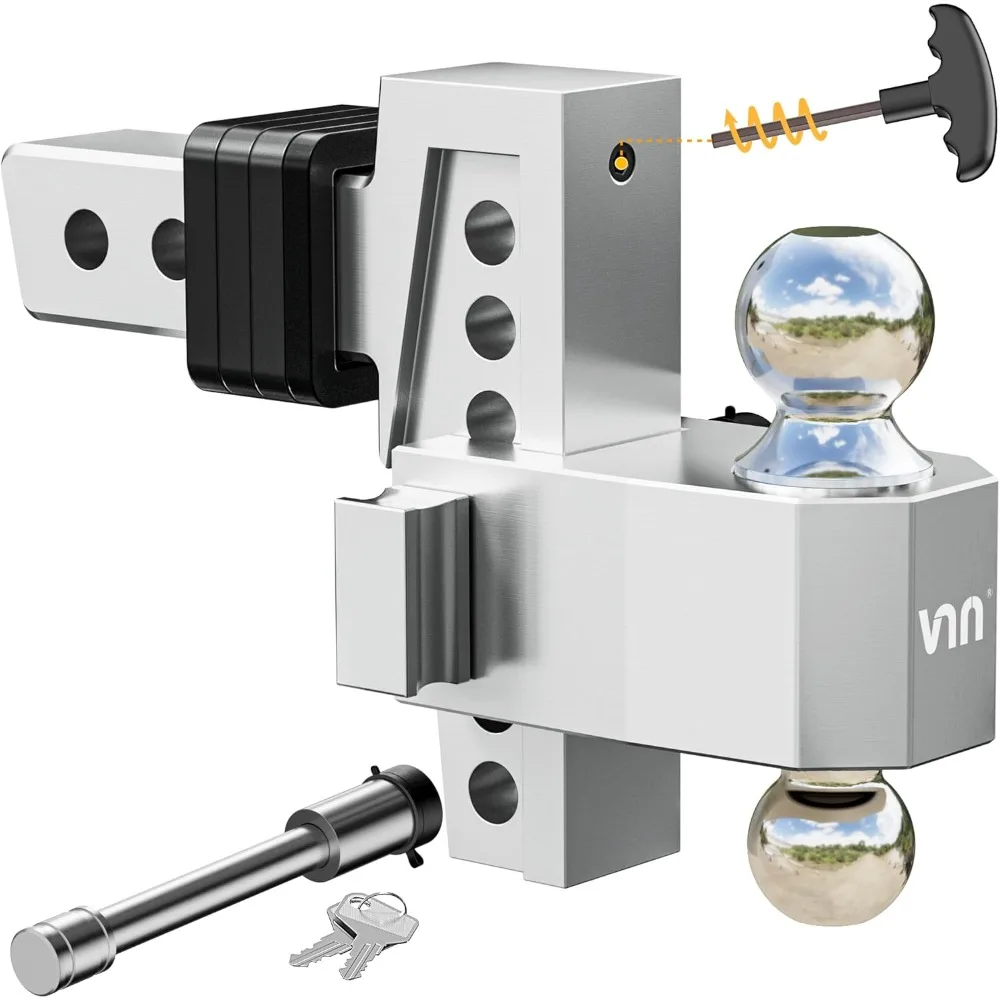 Adjustable Trailer Hitch with 6-Inch Drop – Dual-Ball (1-7/8" & 2") Hitch for 2-Inch Receiver, 10,000 lbs GTW
Adjustable Trailer Hitch with 6-Inch Drop – Dual-Ball (1-7/8" & 2") Hitch for 2-Inch Receiver, 10,000 lbs GTW