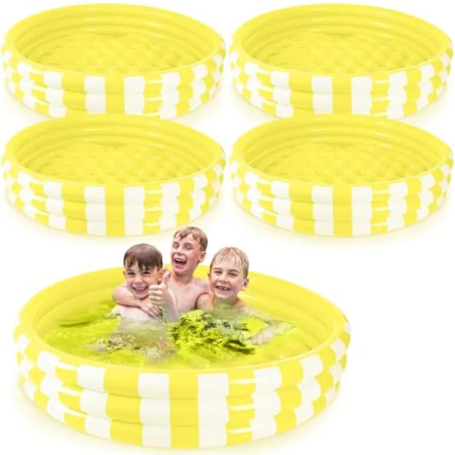 4 Pack Inflatable Kiddie Pool for Toddlers 48''x 10'' Yellow Blow up Swimming Pool Small 3 Rings Round Baby Pools for Indoor Ou
4 Pack Inflatable Kiddie Pool for Toddlers 48''x 10'' Yellow Blow up Swimming Pool Small 3 Rings Round Baby Pools for Indoor Ou