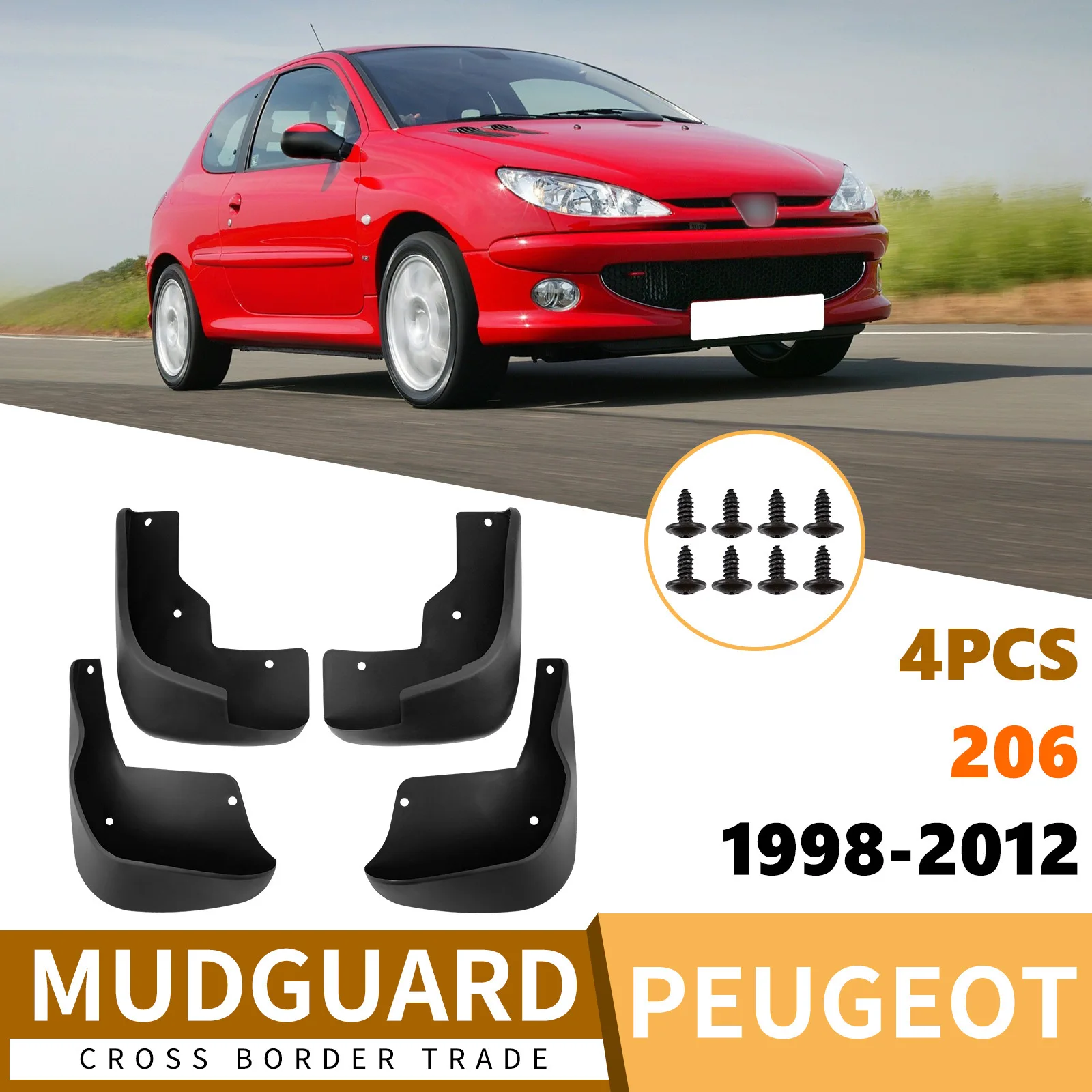 For 1998-2012 Peugeot 206 Front Rear Mud Flaps Mudguards Splash Guards ABS Plastic Accessories
For 1998-2012 Peugeot 206 Front Rear Mud Flaps Mudguards Splash Guards ABS Plastic Accessories