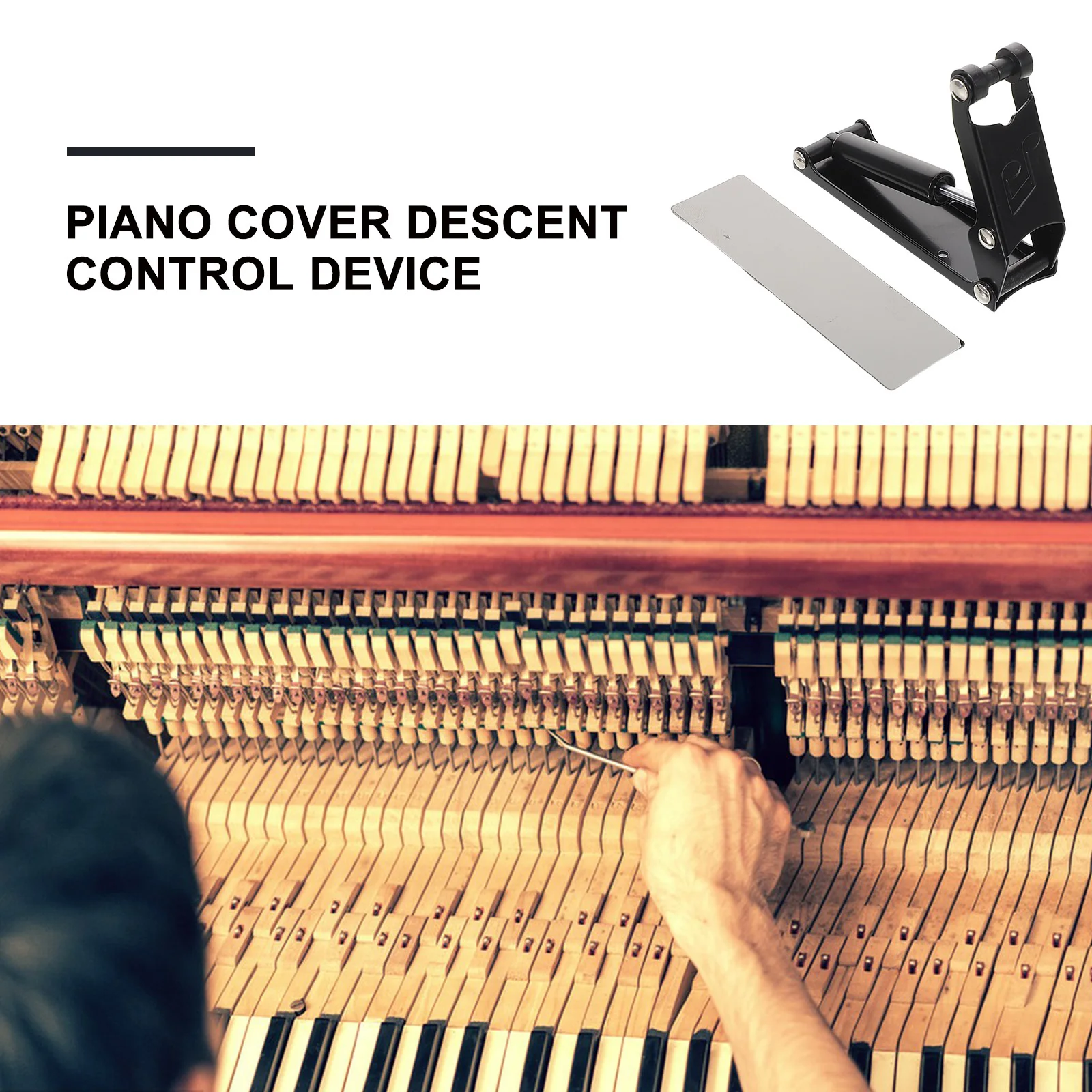 Hydraulic Piano Fallboard Decelerator Slow Soft Fall Device Keyboard Cover Control Non-Marking Piano Maintenance Supplies 
Hydraulic Piano Fallboard Decelerator Slow Soft Fall Device Keyboard Cover Control Non-Marking Piano Maintenance Supplies