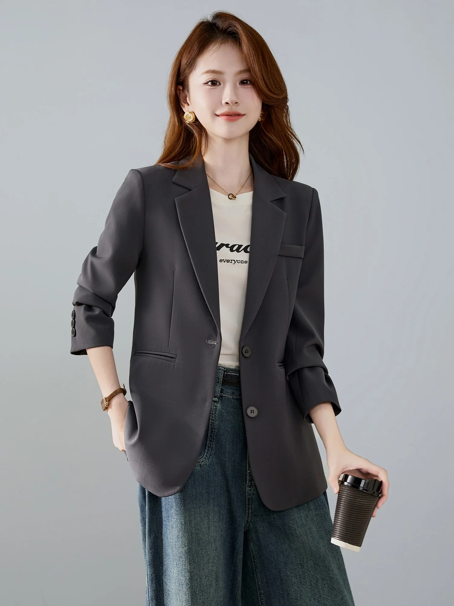 Casual Style Women's Suit Jacket 2026 New Fashion High Quality Elegant Atmosphere Lightweight Office Lady's Western Wear Top
Casual Style Women's Suit Jacket 2026 New Fashion High Quality Elegant Atmosphere Lightweight Office Lady's Western Wear Top