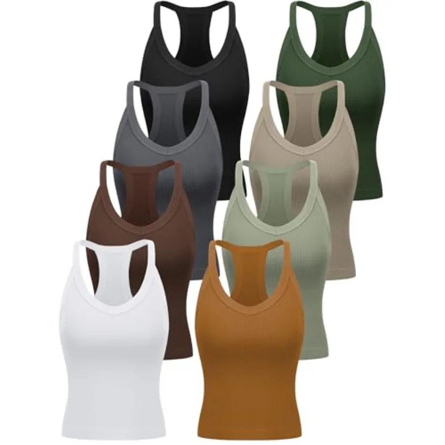 Bencailor Womens Ribbed Workout Tank Top with Racerback Summer V Neck Seamless Crop Camisole for Sport
Bencailor Womens Ribbed Workout Tank Top with Racerback Summer V Neck Seamless Crop Camisole for Sport
