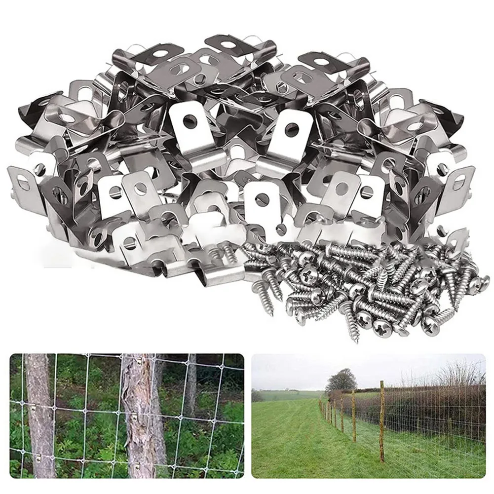 Wire Mesh Screw On Clips 304 Stainless Steel Wire Fence Clamp for Farm Ranch Security and Dog Cage Wire Mesh Attachment
Wire Mesh Screw On Clips 304 Stainless Steel Wire Fence Clamp for Farm Ranch Security and Dog Cage Wire Mesh Attachment