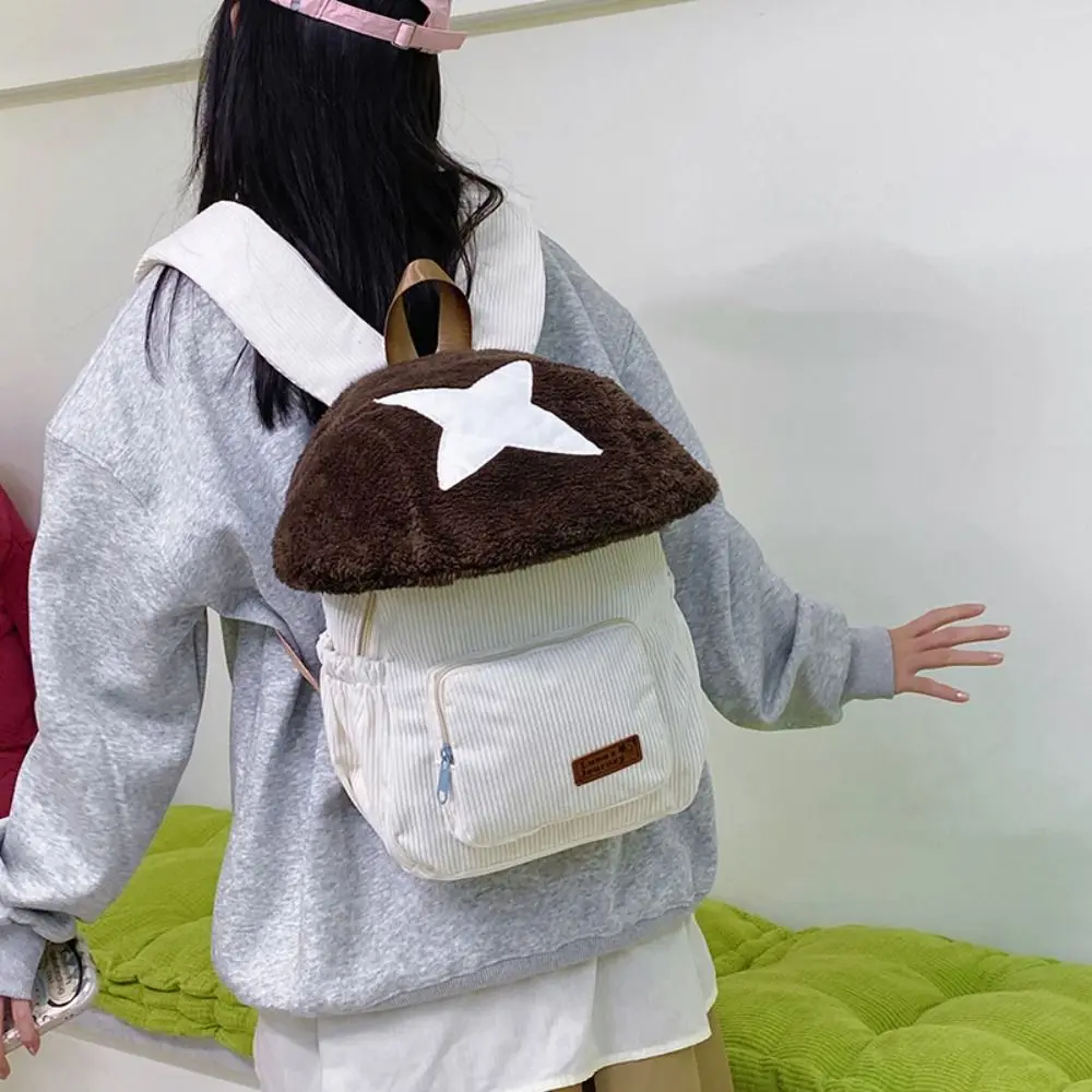 Kawaii Cute Mushroom Backpack Star Large Capacity Plush Backpack Handbag Korean Style Corduroy Shoulder Bag Travel
Kawaii Cute Mushroom Backpack Star Large Capacity Plush Backpack Handbag Korean Style Corduroy Shoulder Bag Travel