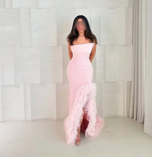 Saudi Arabia Prom Dresses 2025 Luxury Pink Evening Dress Long Sleeves Tea-Length Wedding Party Dress Sharon Dress For Special
Saudi Arabia Prom Dresses 2025 Luxury Pink Evening Dress Long Sleeves Tea-Length Wedding Party Dress Sharon Dress For Special