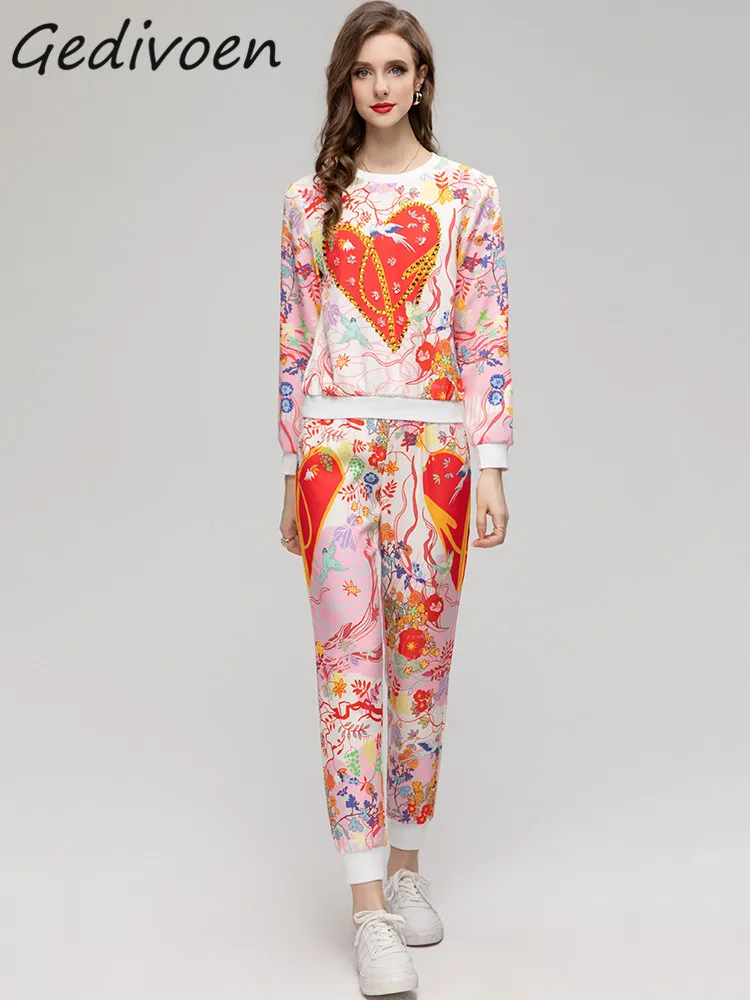 Gedivoen Summer Fashion Designer Vintage Print Pants Set Women's O Neck Diamond Elastic Top+Slim Pencil Trousers 2 Pieces Set
Gedivoen Summer Fashion Designer Vintage Print Pants Set Women's O Neck Diamond Elastic Top+Slim Pencil Trousers 2 Pieces Set