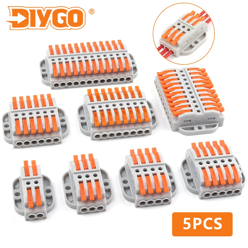 5PCS Mini 22 Series Push-In Lever Wire Connectors Multi Input And Multi Output Quick Cable Splitter Terminal Block 0.08-4.0mm2
5PCS Mini 22 Series Push-In Lever Wire Connectors Multi Input And Multi Output Quick Cable Splitter Terminal Block 0.08-4.0mm2