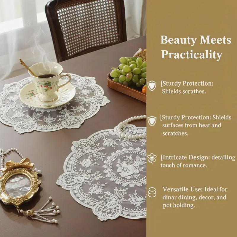 European Retro Lace Embroidery Table Mat Romantic Pattern Cup Vase Pad Home Dining Table Decor Ornament
European Retro Lace Embroidery Table Mat Romantic Pattern Cup Vase Pad Home Dining Table Decor Ornament