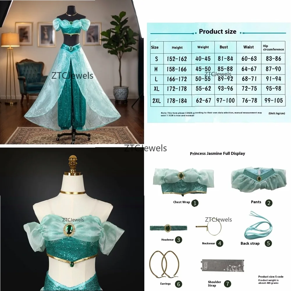 Cosplay Costume Jasmine Princess Dress for Women Carnival Party Halloween Christmas Birthday Performance
Cosplay Costume Jasmine Princess Dress for Women Carnival Party Halloween Christmas Birthday Performance