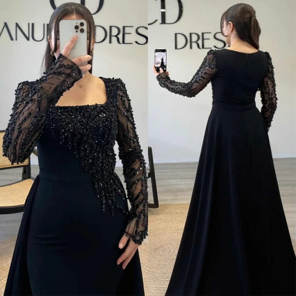 Customized Graceful Square Collar Evening Dress and Exquisite Jersey Special Occasion Gowns and Delicate Long Sleeves Prom Dress
Customized Graceful Square Collar Evening Dress and Exquisite Jersey Special Occasion Gowns and Delicate Long Sleeves Prom Dress