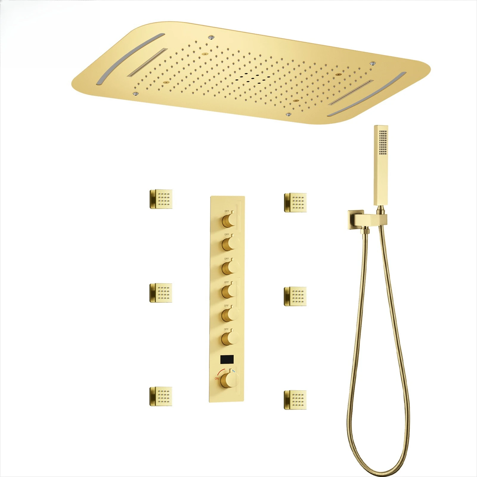 Stainless steel concealed shower set LED shower head Household multi-functional system Simple head
Stainless steel concealed shower set LED shower head Household multi-functional system Simple head