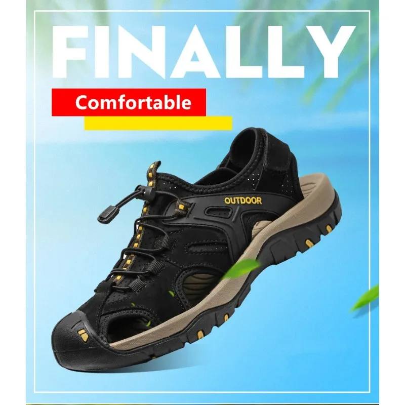 Beach Sandals Handmade Genuine Leather Fashion Men Sneakers Hot Sale Summer Men's Outdoor Non-slip
Beach Sandals Handmade Genuine Leather Fashion Men Sneakers Hot Sale Summer Men's Outdoor Non-slip