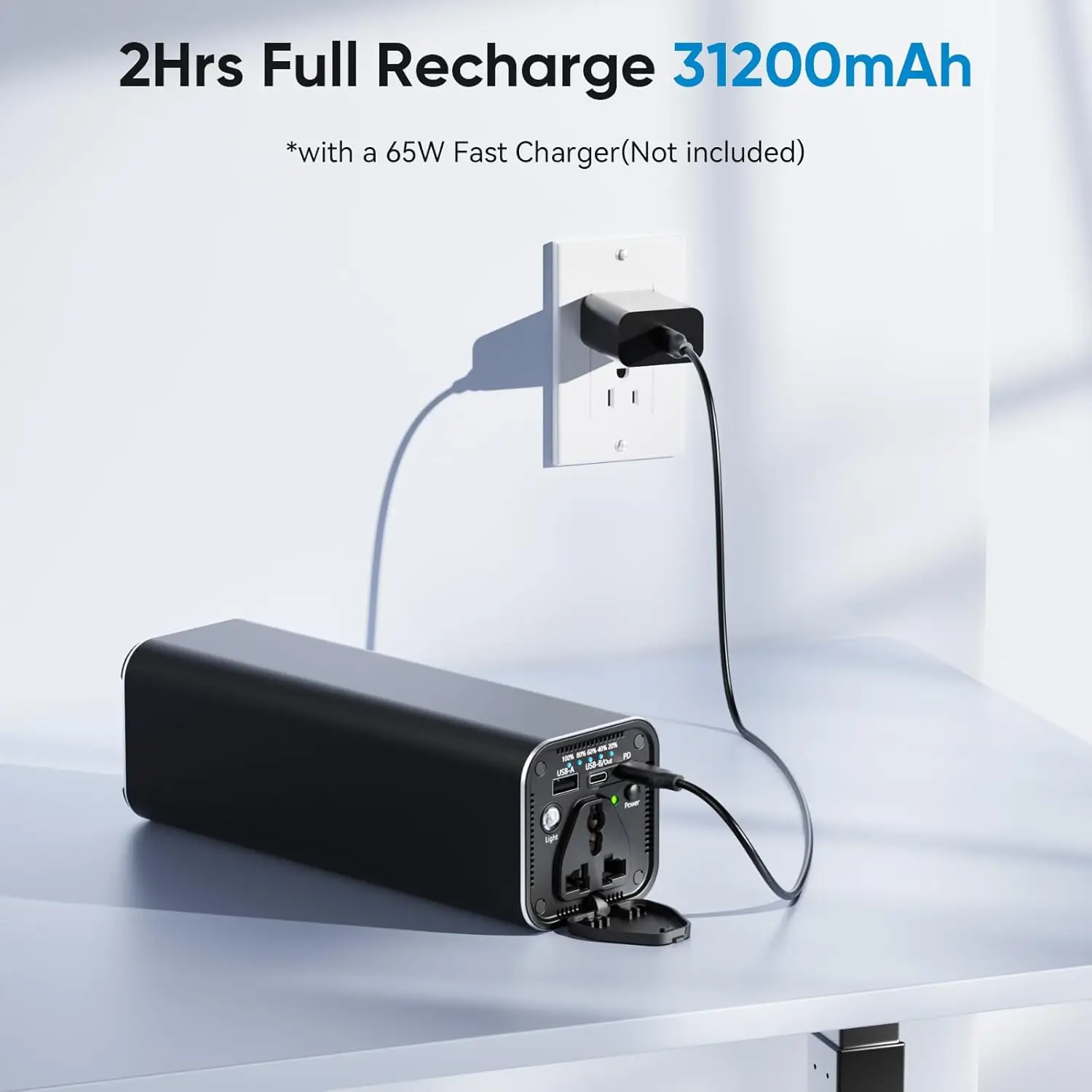 N66 AC Outlet Portable Laptop Power Bank, Universal 31200mAh 100W Travel Laptop Charger & Fast Charging
N66 AC Outlet Portable Laptop Power Bank, Universal 31200mAh 100W Travel Laptop Charger & Fast Charging