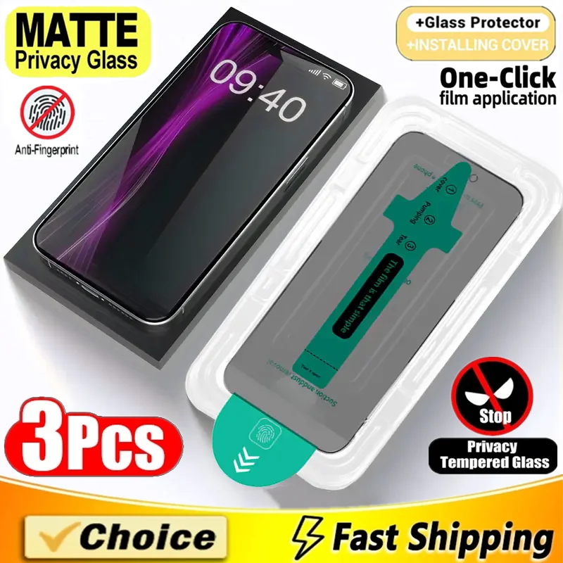 3Pcs Oleophobic Dust Free Easy Installation Matte Privacy Screen Protector For iPhone 16 15 11 12 13 14 Pro Max Plus XS XR Glass
3Pcs Oleophobic Dust Free Easy Installation Matte Privacy Screen Protector For iPhone 16 15 11 12 13 14 Pro Max Plus XS XR Glass