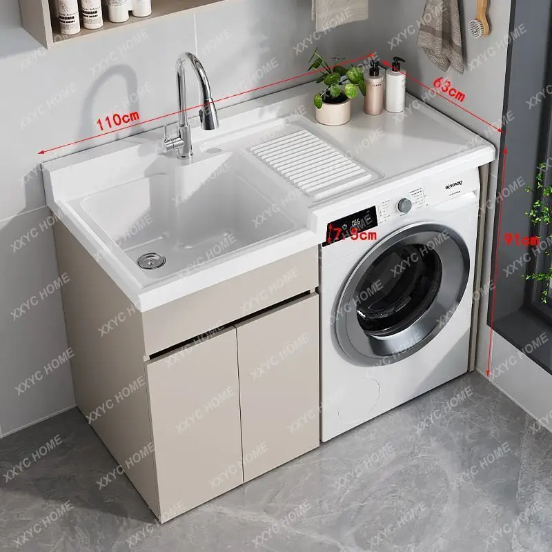 LQuartz stone high and low basin washing machine integrated cabinet balcony laundry sink pool with washboard
LQuartz stone high and low basin washing machine integrated cabinet balcony laundry sink pool with washboard