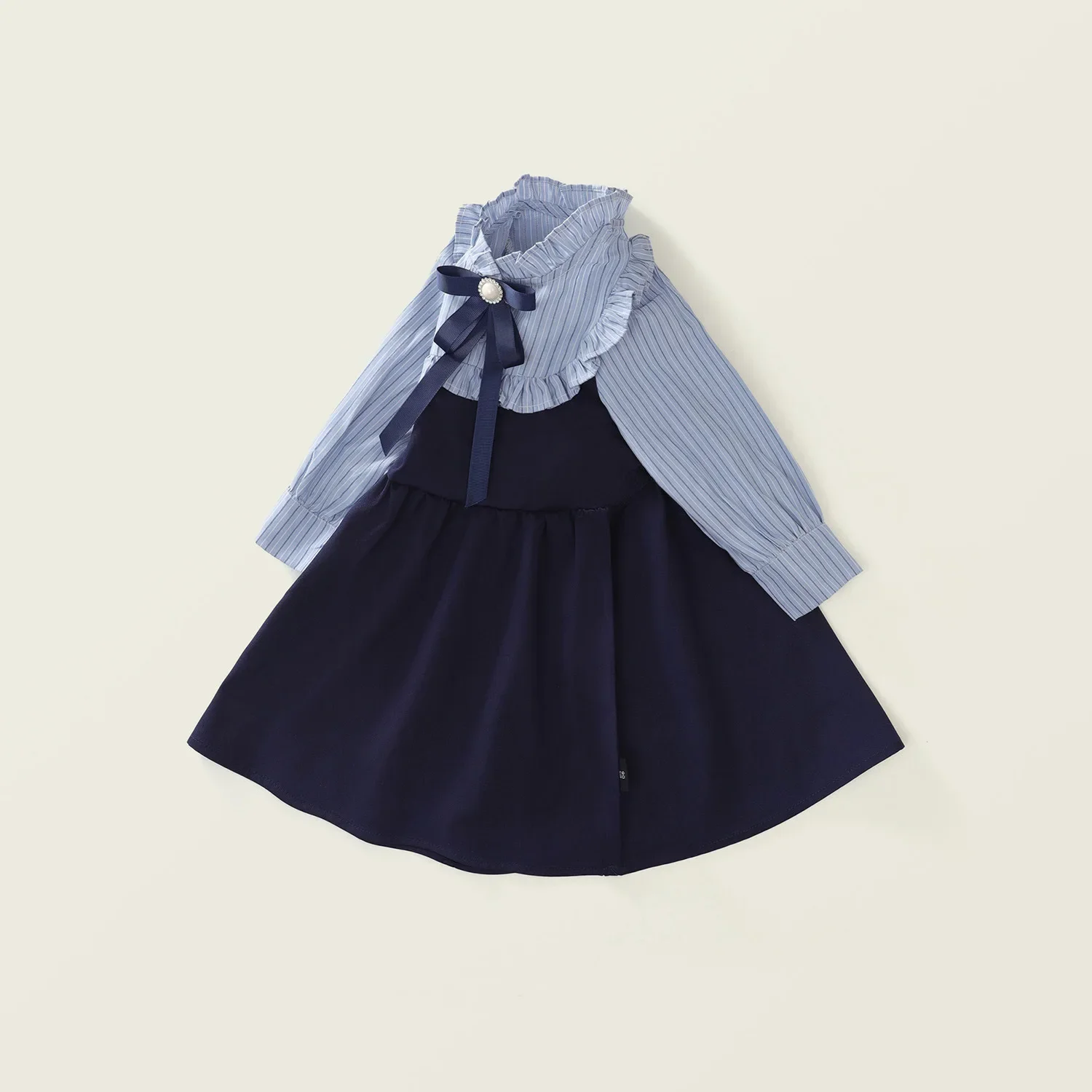 Blue Striped Shirt and Skirt College Style Clothing 2024 Spring Autumn New Baby Girls' Striped Color Block Long Sleeve Dress
Blue Striped Shirt and Skirt College Style Clothing 2024 Spring Autumn New Baby Girls' Striped Color Block Long Sleeve Dress