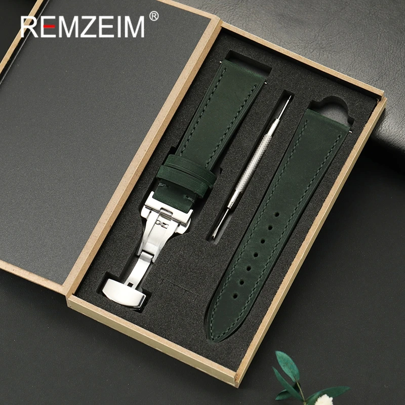 Retro Crazy Horse Cowhide Black Brown Leather Wristwatch Band 18mm 20mm 22mm Wrist Belt Women's and Men's with Box Watch Strap
Retro Crazy Horse Cowhide Black Brown Leather Wristwatch Band 18mm 20mm 22mm Wrist Belt Women's and Men's with Box Watch Strap