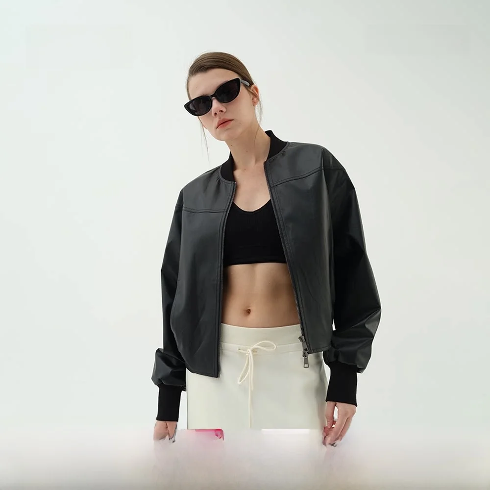 ZYTA Casual Sle PU Leather Jaet Bla Faionable Lightweight Spring New Arrival Women's ort Coat Simple Design
ZYTA Casual Sle PU Leather Jaet Bla Faionable Lightweight Spring New Arrival Women's ort Coat Simple Design