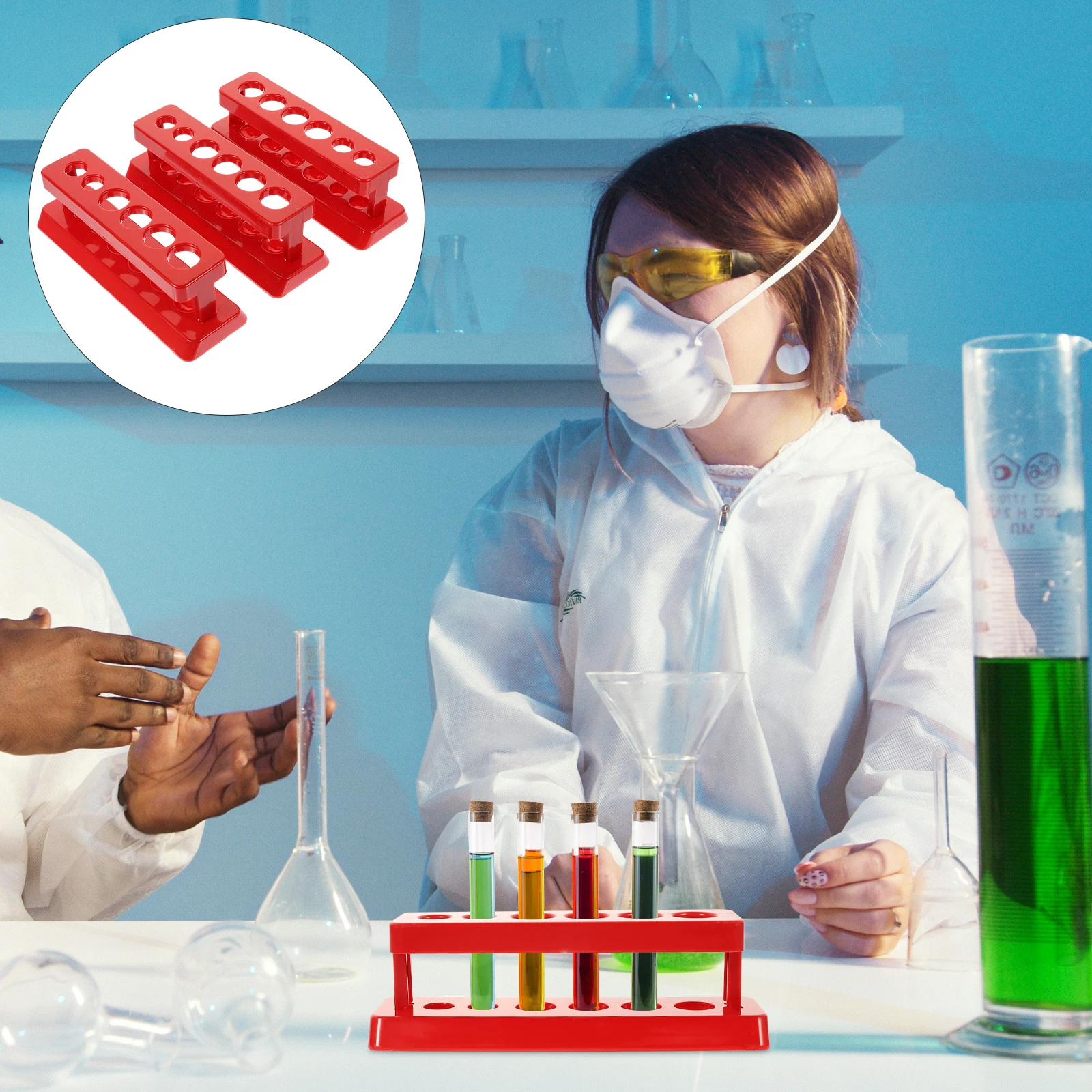 3 pcs Test Tube Rack Plastic 6 Holes School Lab Teaching Aids Lightweight Portable Practical Use Storage Organizer
3 pcs Test Tube Rack Plastic 6 Holes School Lab Teaching Aids Lightweight Portable Practical Use Storage Organizer