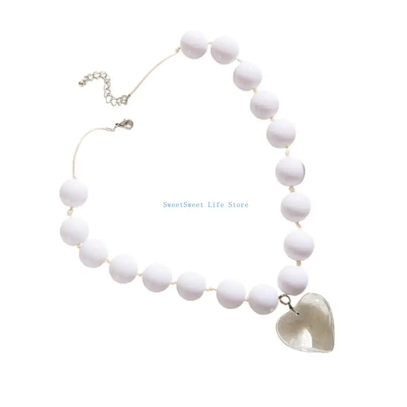 D5QB Versatile Heart Pendant Necklace Beaded Choker Enhancing Your Look Effortlessly
D5QB Versatile Heart Pendant Necklace Beaded Choker Enhancing Your Look Effortlessly