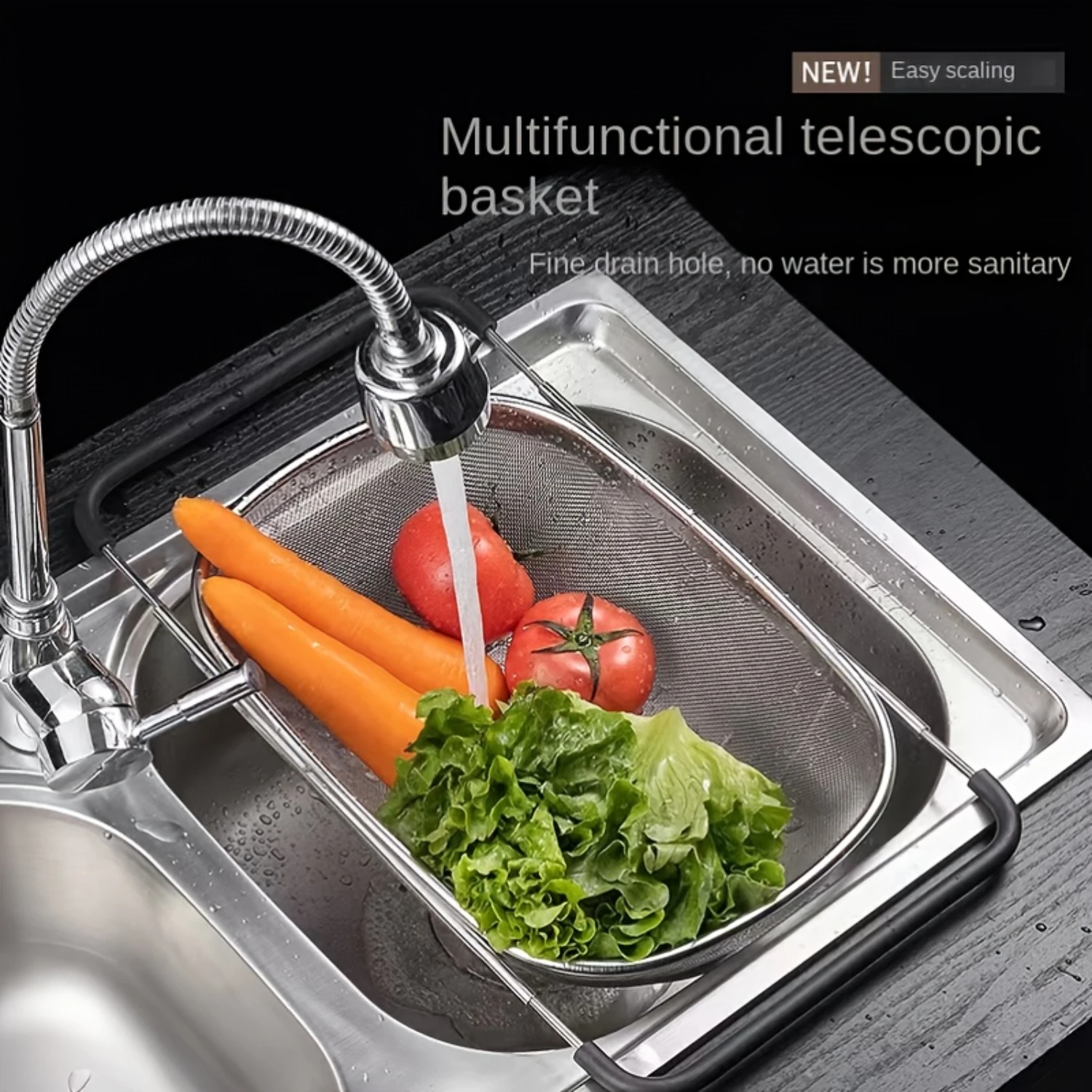 Telescopic Mesh Basket Sink Drain - Adjustable Design, Fine-Mesh Basket, Durable Stainless Steel Construction - Elevate Kitchen
Telescopic Mesh Basket Sink Drain - Adjustable Design, Fine-Mesh Basket, Durable Stainless Steel Construction - Elevate Kitchen