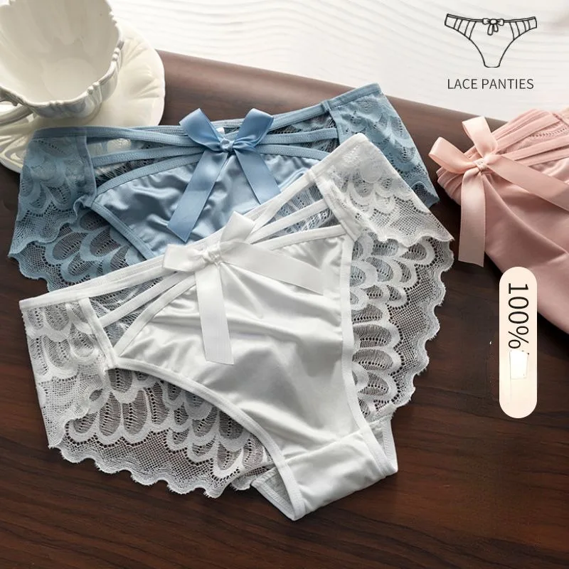 Women's Panties Exquisite Lace Underwear Sexy Lingerie Cotton Sweet Silk Satin Briefs Low Waist Soft Cozy Underpants Bowknot
Women's Panties Exquisite Lace Underwear Sexy Lingerie Cotton Sweet Silk Satin Briefs Low Waist Soft Cozy Underpants Bowknot
