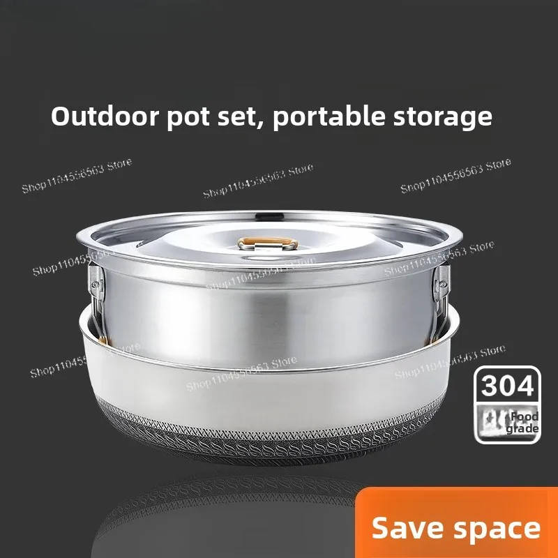 304 stainless steel outdoor cooker picnic camping self-driving portable pot
304 stainless steel outdoor cooker picnic camping self-driving portable pot