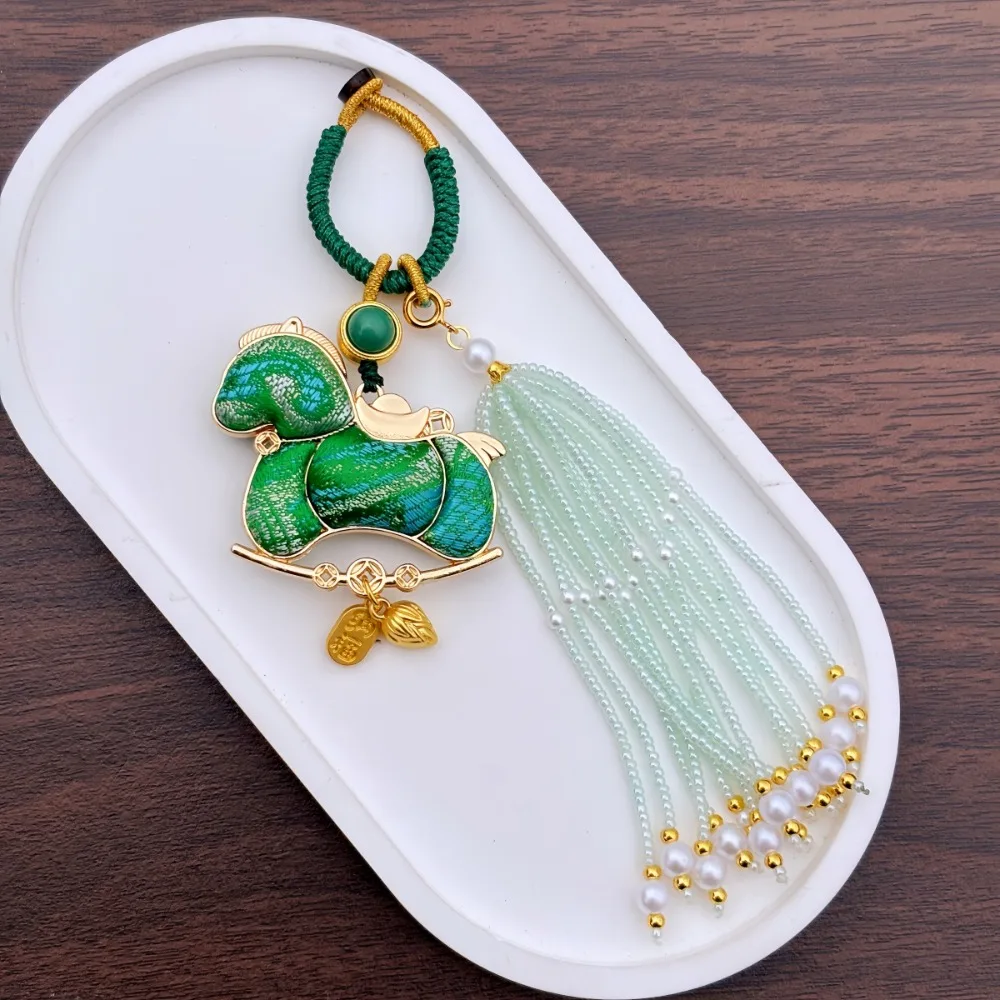 New Handmade Horse Keychain Chinese Style Song Brocade Car Key Ring with Tassel Lucky Wealth Bag Charm Gift
New Handmade Horse Keychain Chinese Style Song Brocade Car Key Ring with Tassel Lucky Wealth Bag Charm Gift