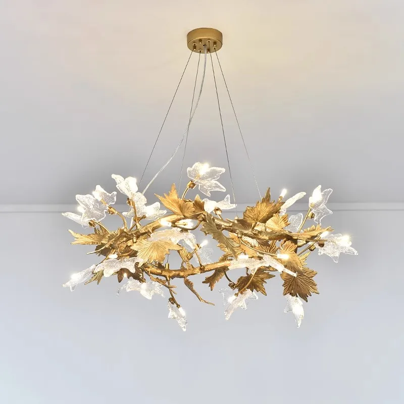 Full copper maple leaf branches living room pendant light new Chinese Zen restaurant light luxury model room tea room light
Full copper maple leaf branches living room pendant light new Chinese Zen restaurant light luxury model room tea room light